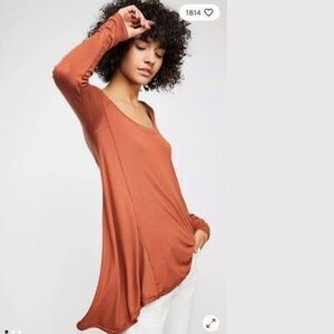 Free People RUST color tunic style top